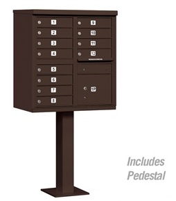 12 Door Cluster Mail Box Unit with Parcel Locker